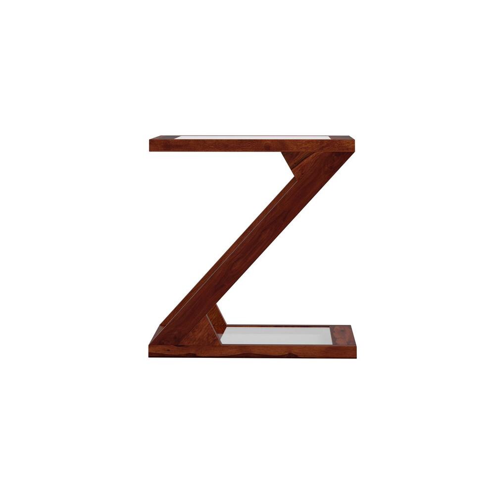 Zanotti Solid Wood Side Table in  Natural Finish
