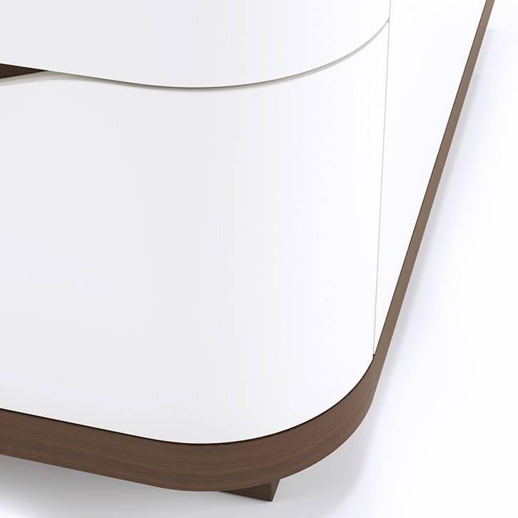 Baltoro Engineered Wood Bedside Table in White Finish