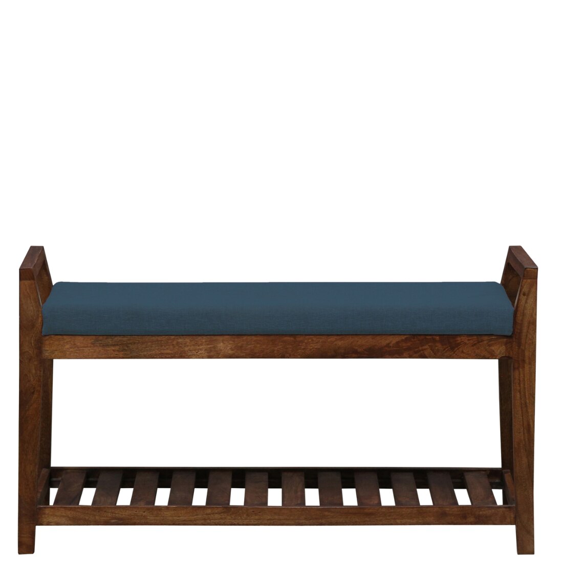 Vardham Solid Wood Shoe Rack with Seating in Walnut Brown finish