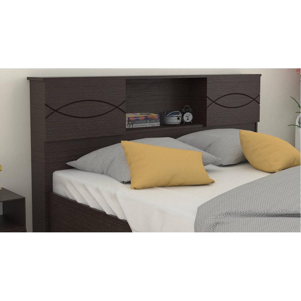 Euthenia Solid Wood Queen Size Drawer Storage Bed In Melamine Finish