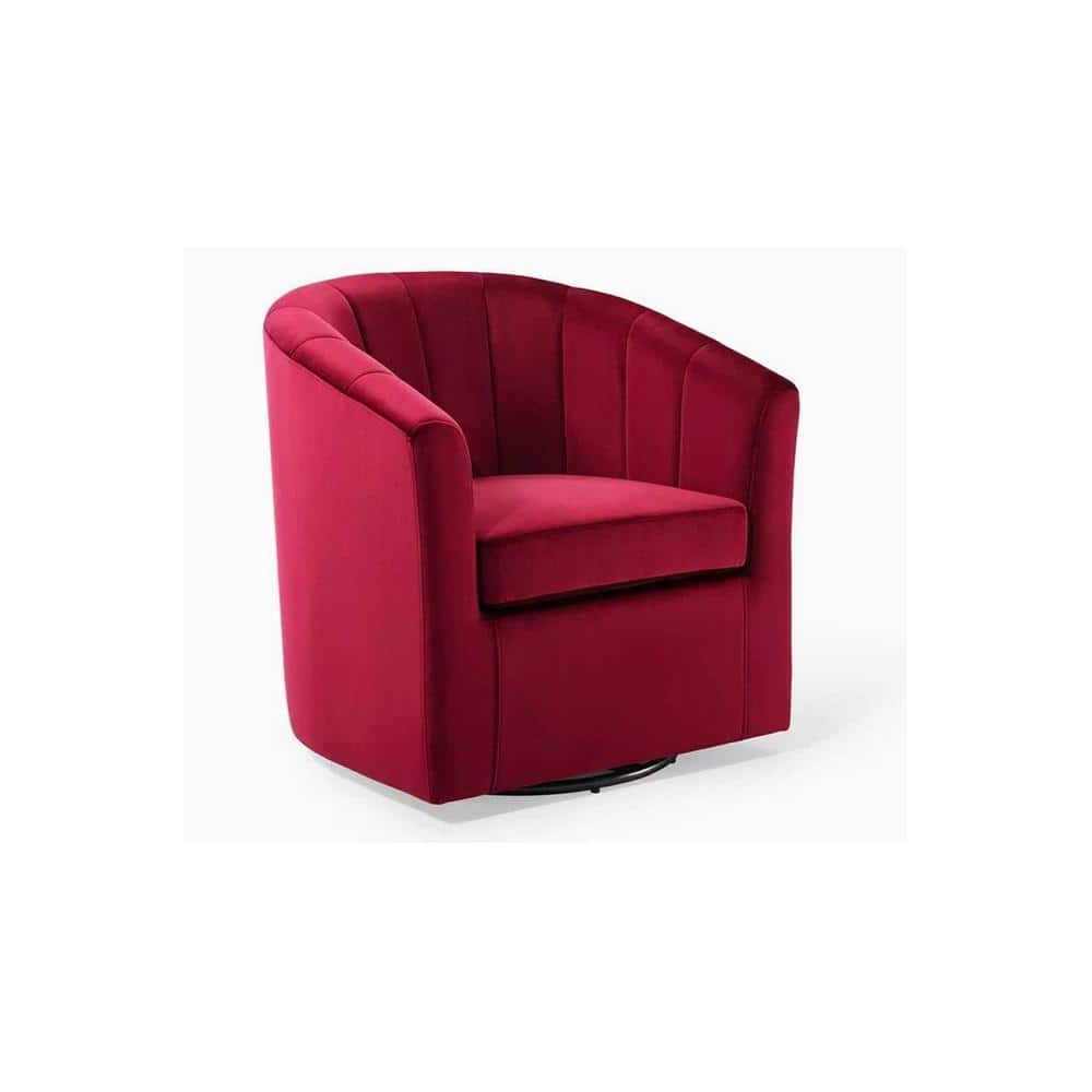 Accentrin Swivel Solid Wood Accentrel Chair in Maroon Colour