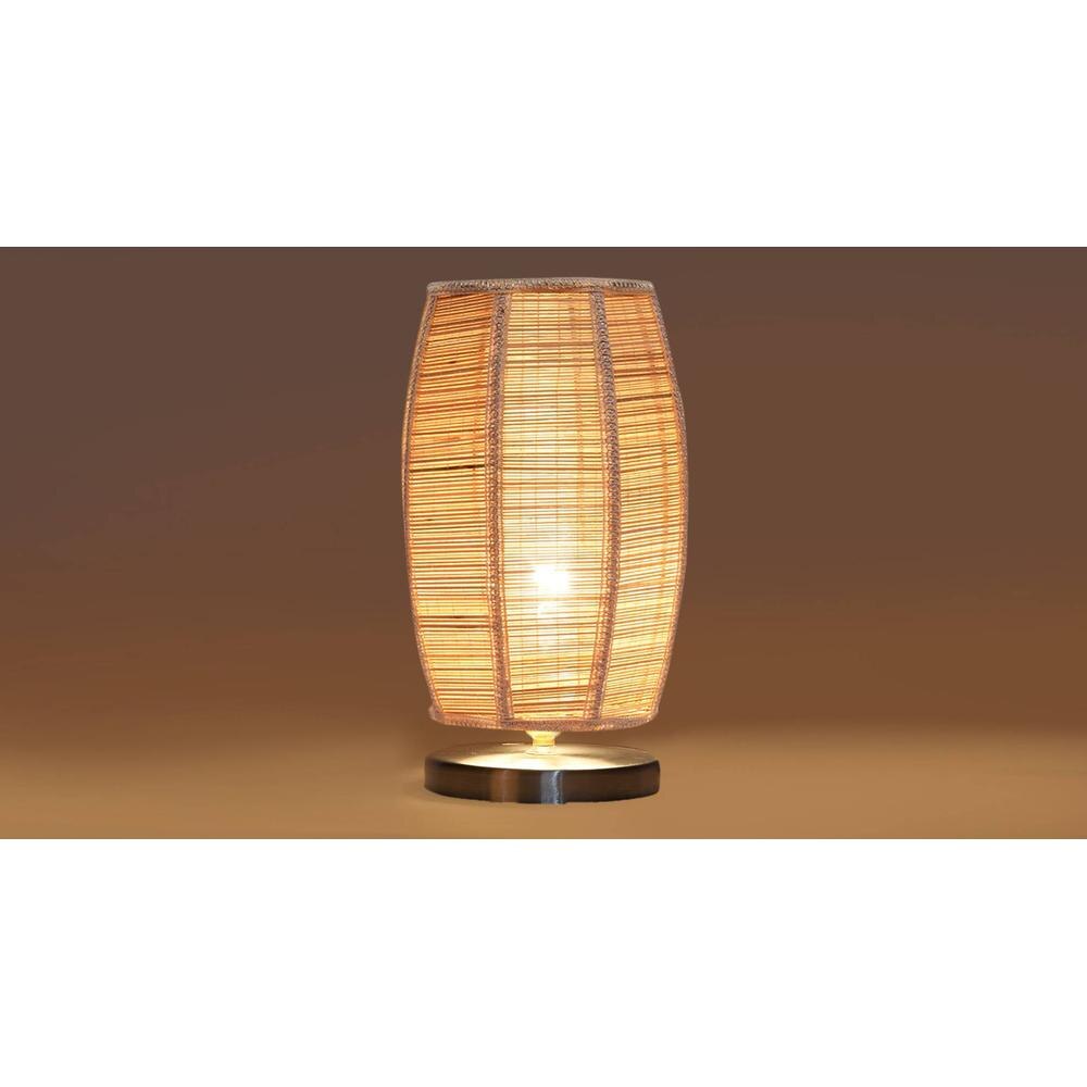 Dholak Bamboo table lamp with Steel Base =-39