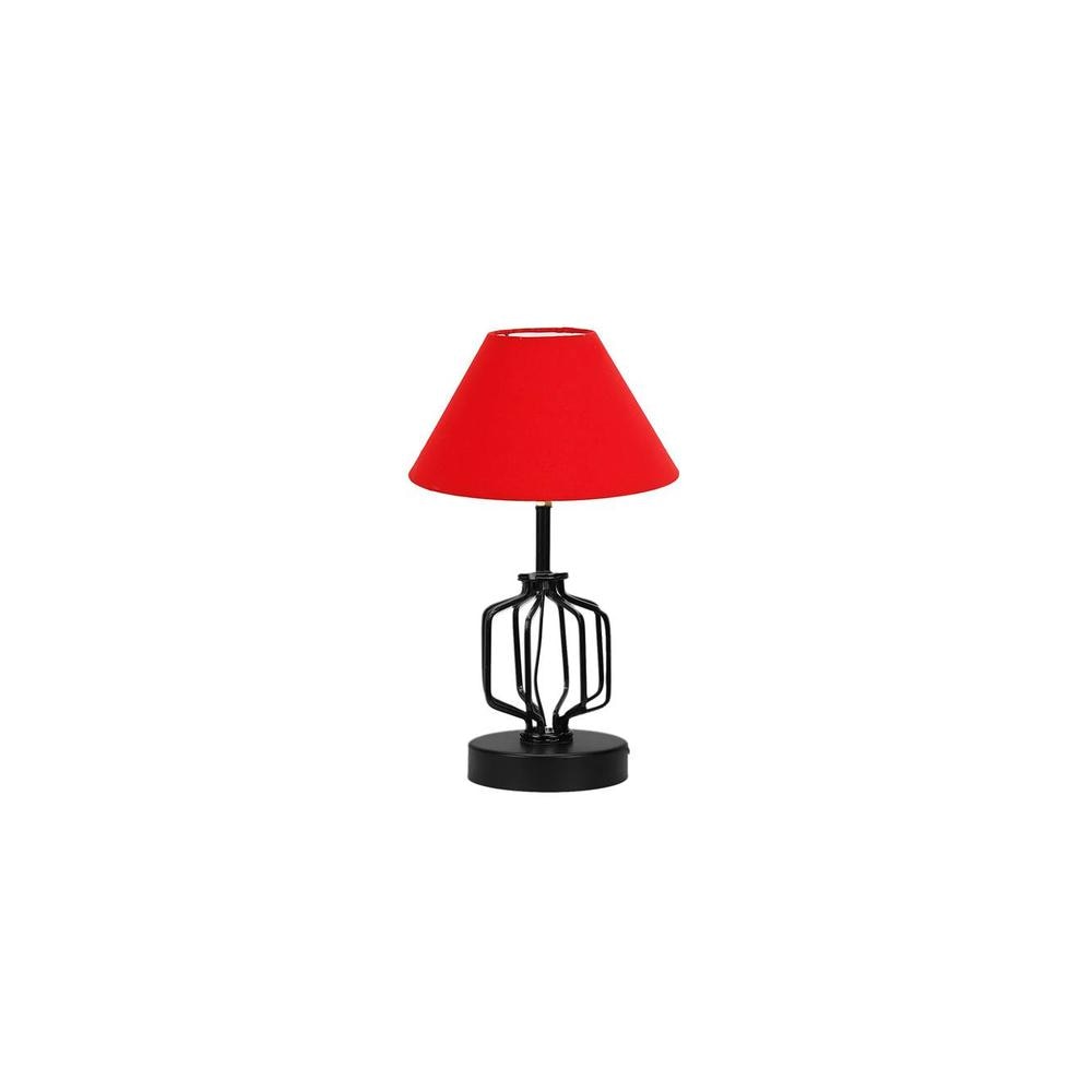 Kenzie Red cotton Table lamp with Iron Base
