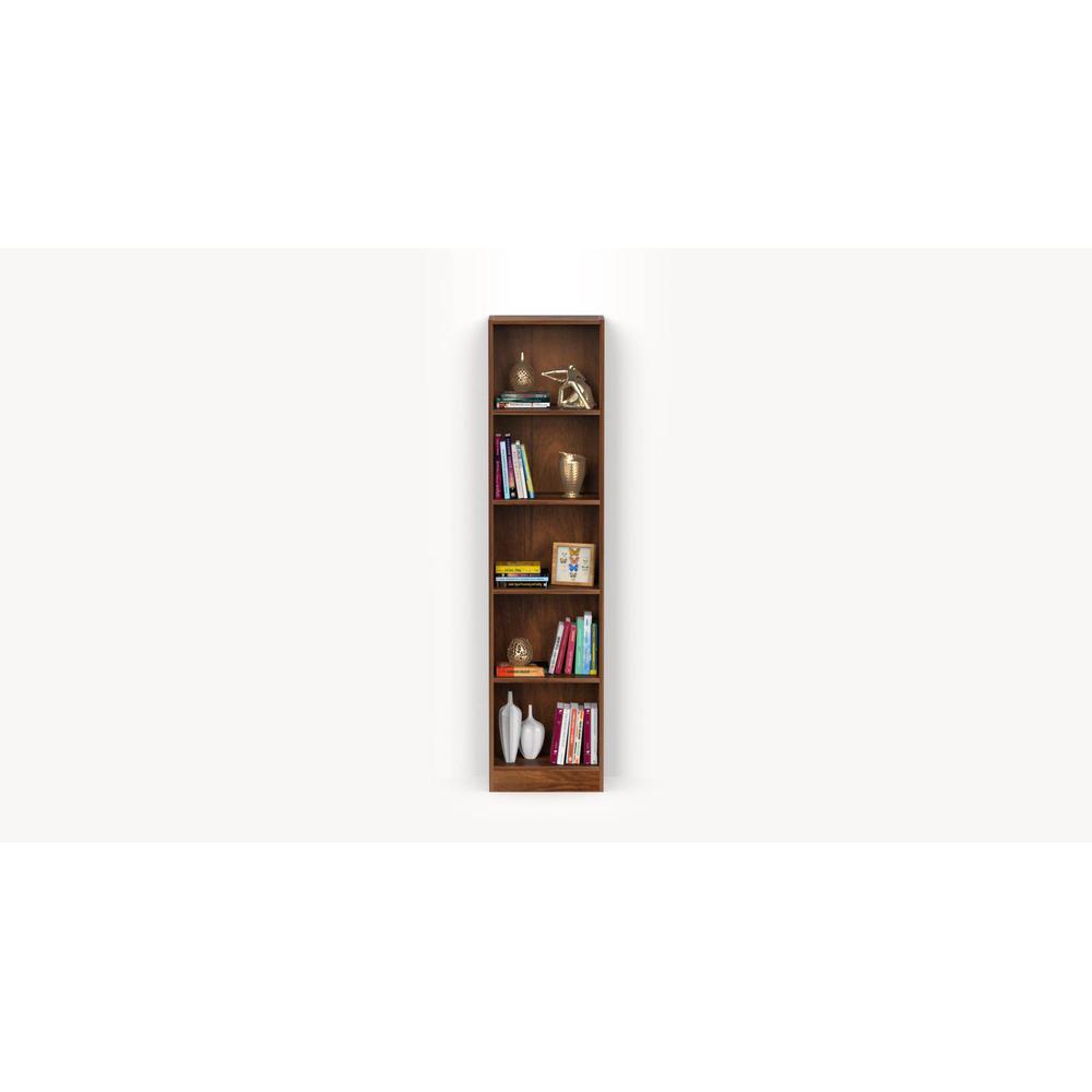 Alex Engineered Wood Bookshelf with 5 Shelves in Brown Maple