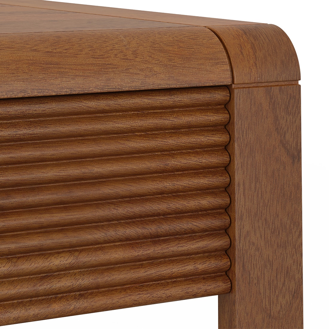 Linnea Rectangular Solid Wood Coffee Table In Amber Walnut Finish