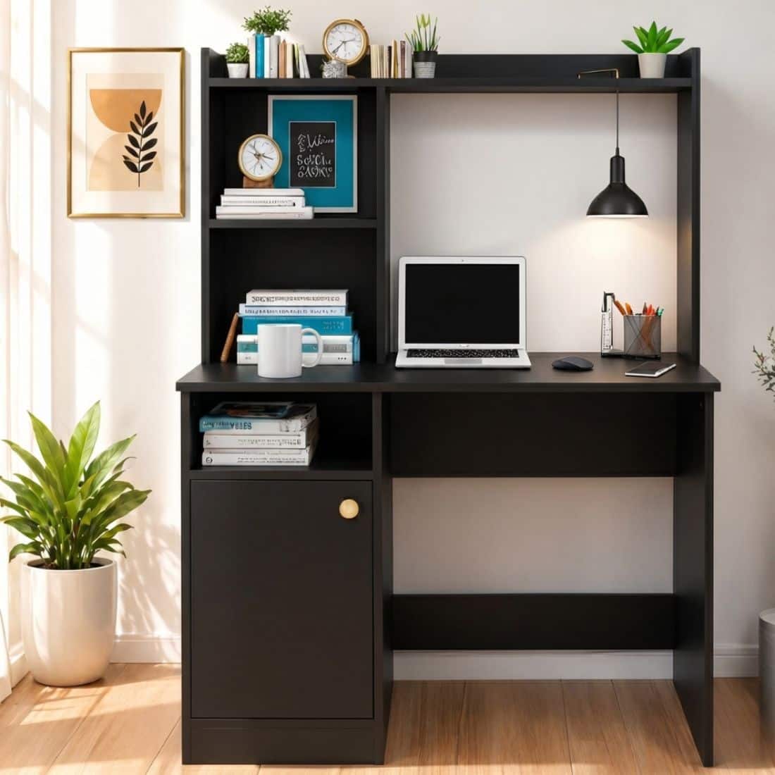 Spydercraft Indus Modern Study Table in Black Finish - Spydercraft