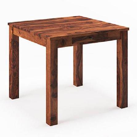 Arabia Solid Wood 4 Seater Storage Dining Table In Teak Finish