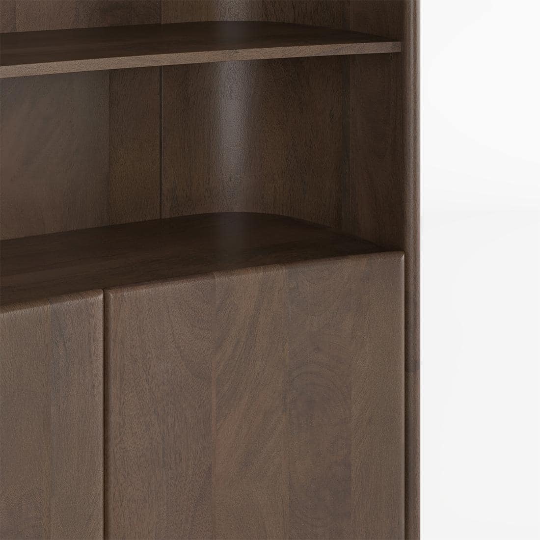 Torin Solid Wood Bookshelf In Danish Walnut Finish