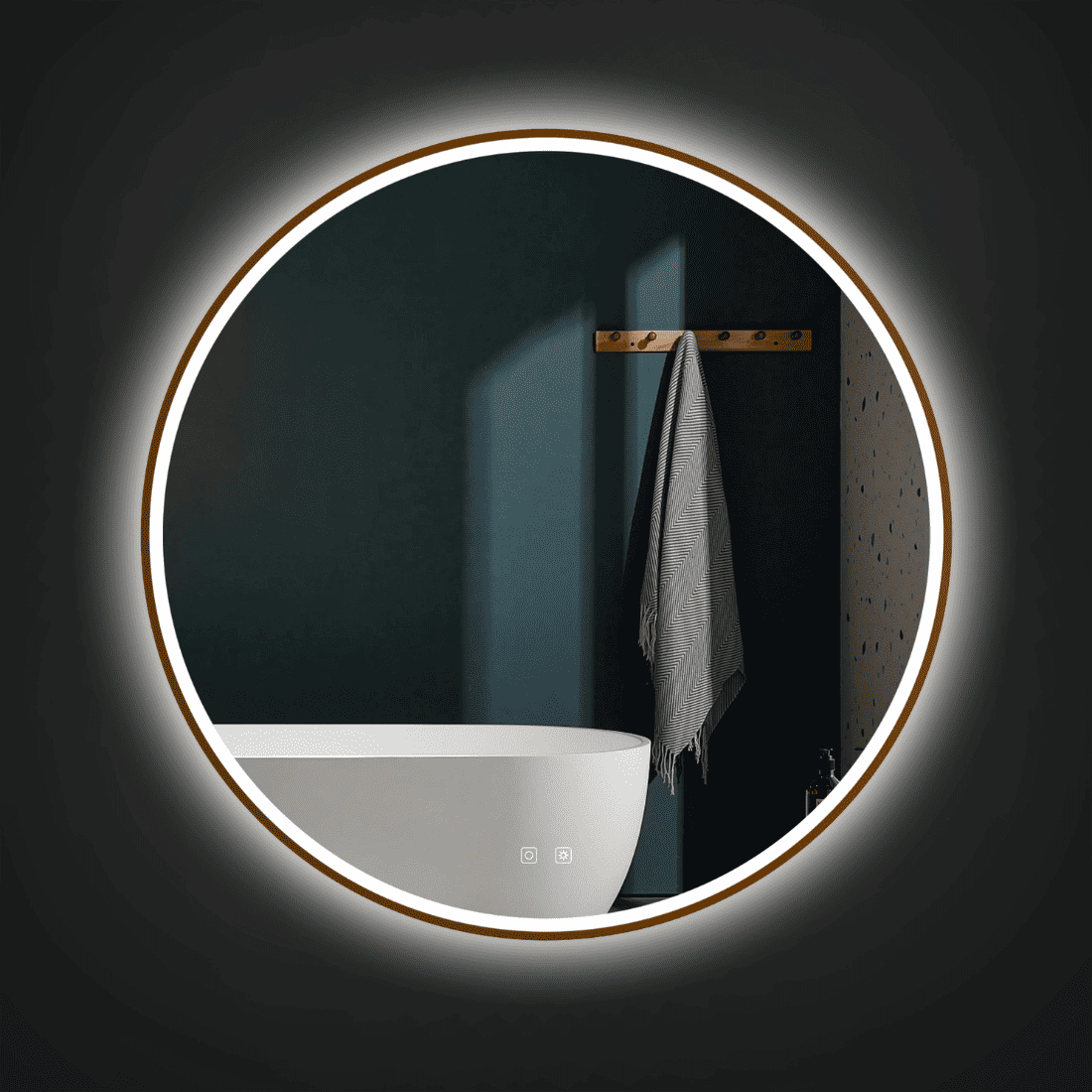 Round LED  Mirror with Lights Dimmable Vanity Mirror