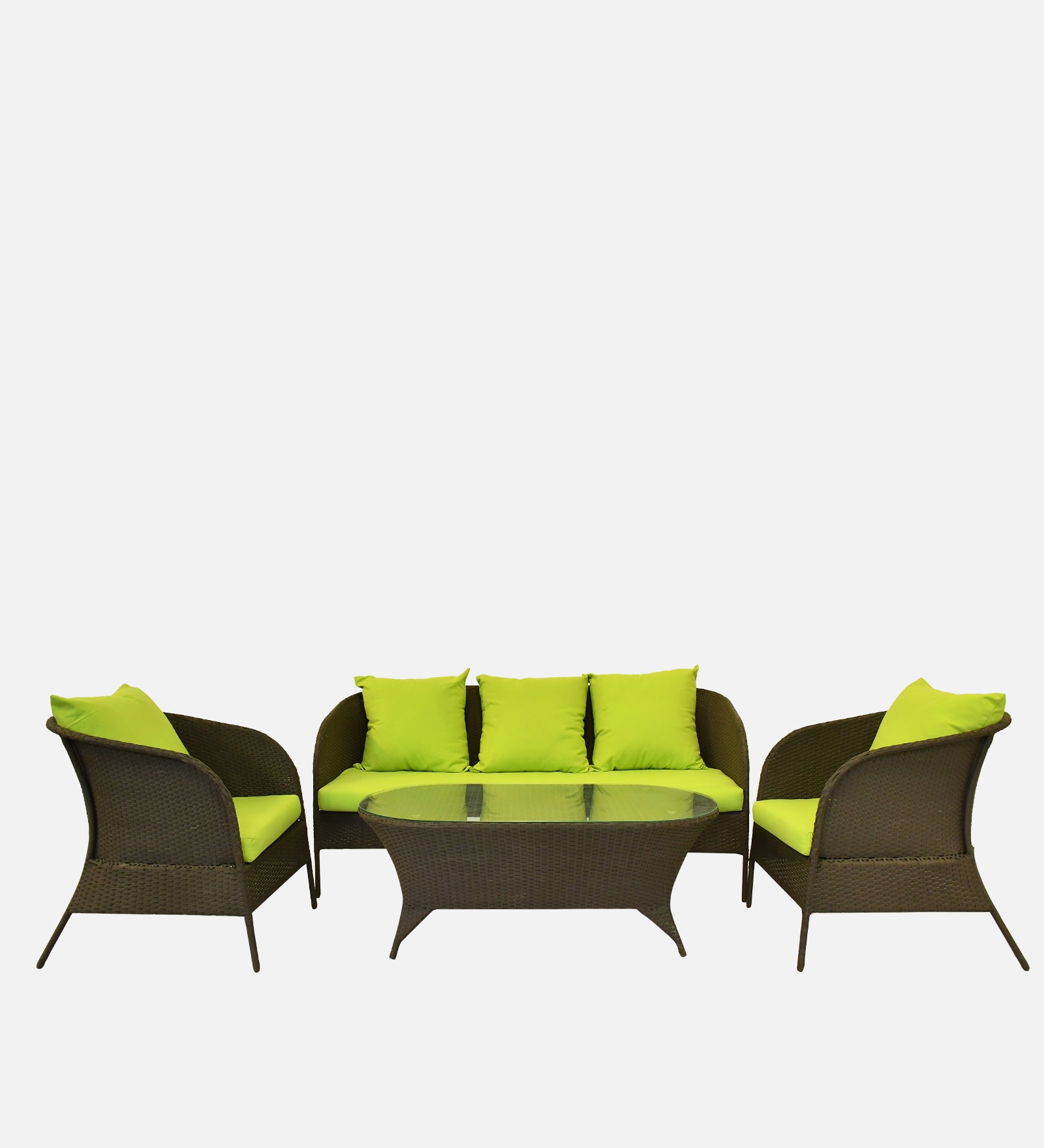 Paris 3+1+1 Seater Wicker Sofa Set in Brown Colour