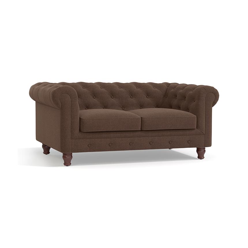 Winchester Essential 2 Seater Fabric Sofa in Daschund Brown Colour
