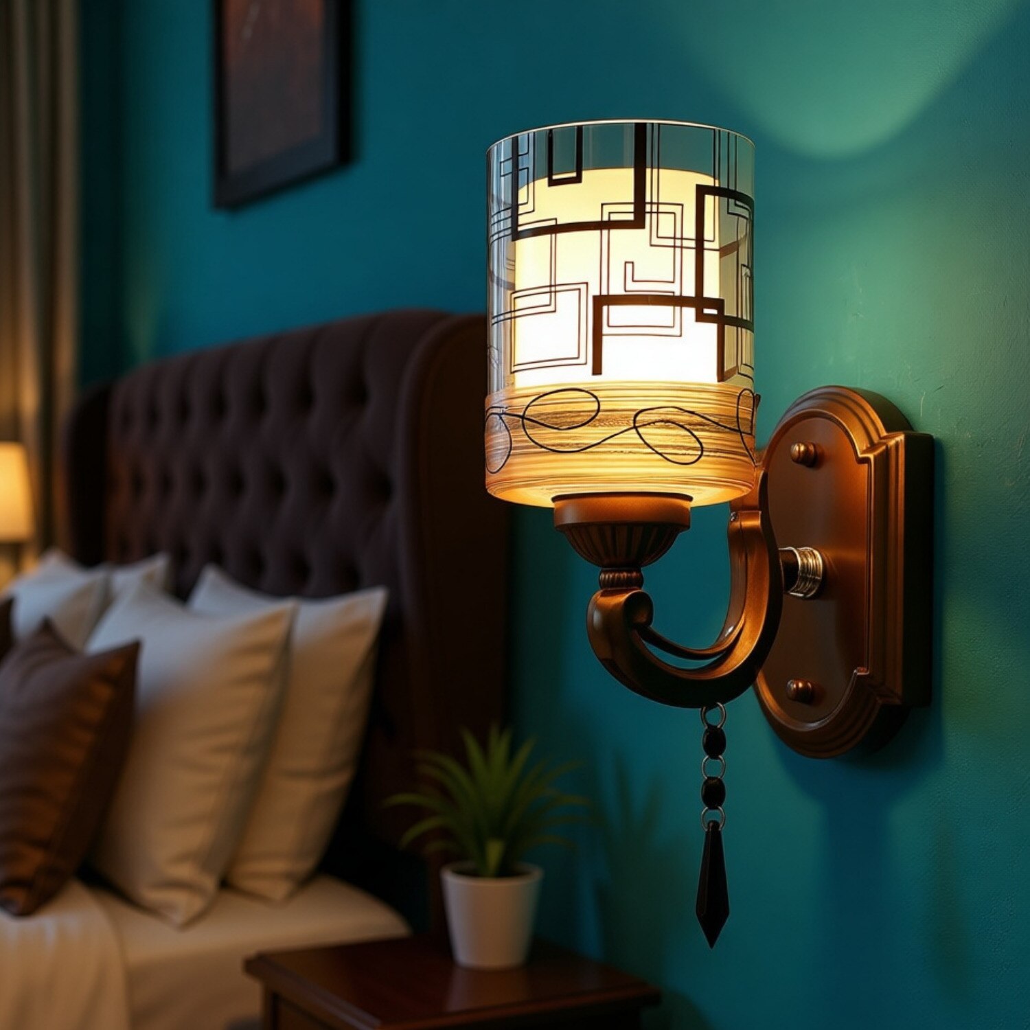Eliante Modern Wall Lights Mild Steel & Glass Material Antique & Champaign Finish - Eliante