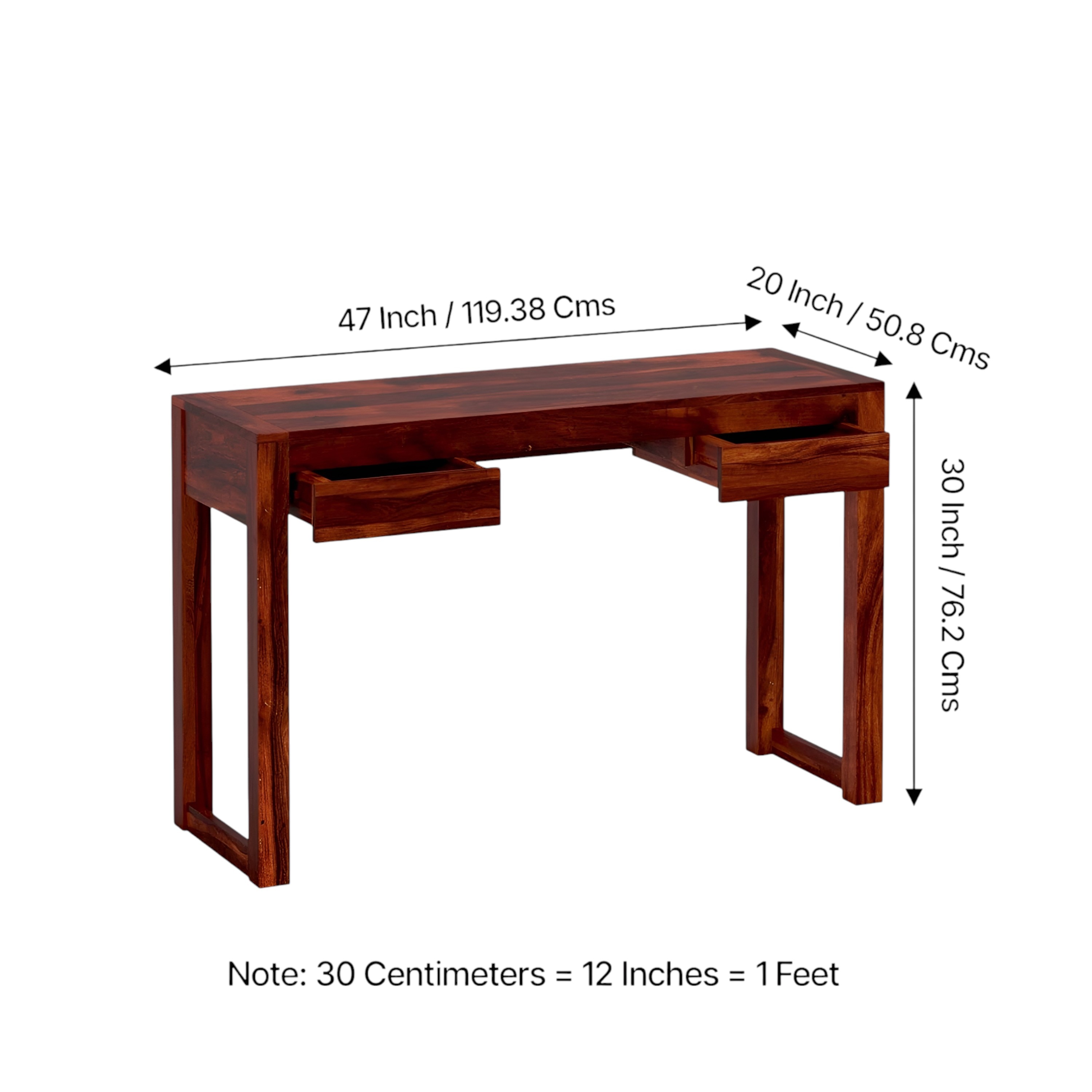 Zaria Sheesham Wood Study Computer Table In Honey Finish