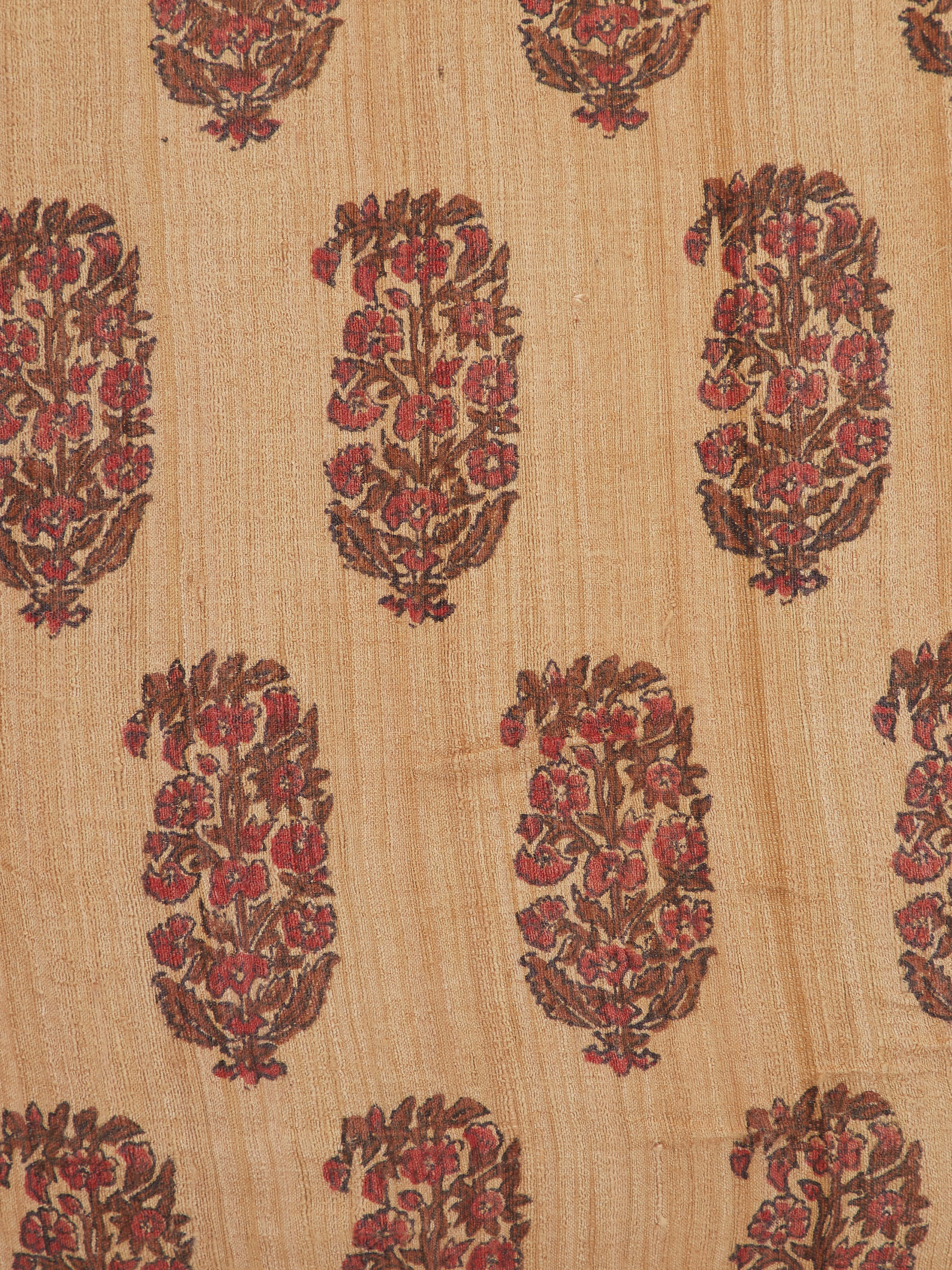 Vasudha Rust Buta Tussar Silk Bagru Hand Block Print Cushion Cover