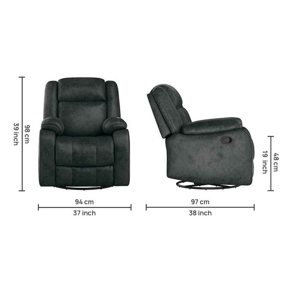 Avalon Leatherette One Seater Manual Recliner in Blue Colour