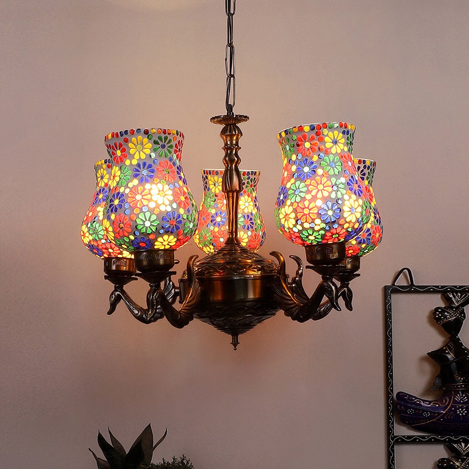 Devansh Black Wall Mounted Lamp With Black Cotton Shade