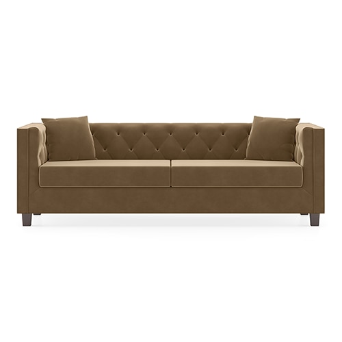Windsor Luxe 3 Seater Fabric Sofa in Fawn Velvet Colour