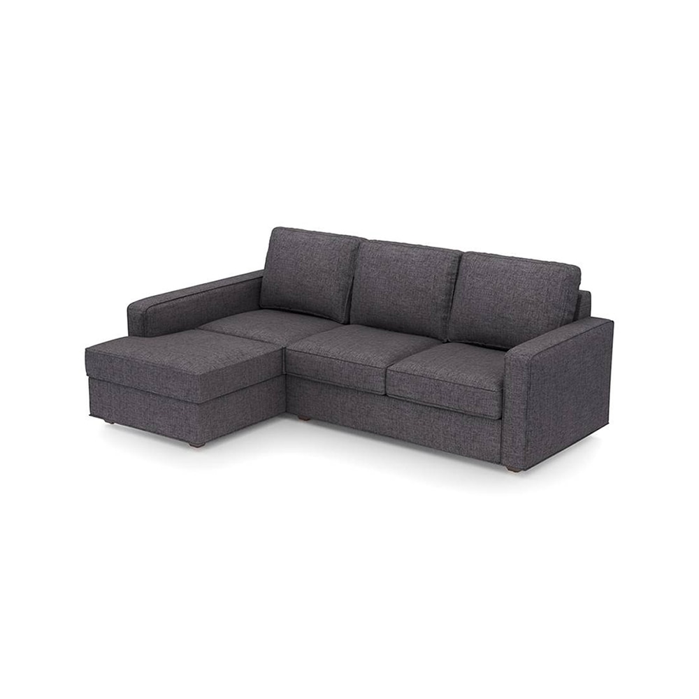 Apollo Fabric Sectional Sofa (Colour : Steel, Cushion : Hard, Back Type : Regular, Seating Capacity : Left Aligned 2 Seater + Left Aligned Chaise)