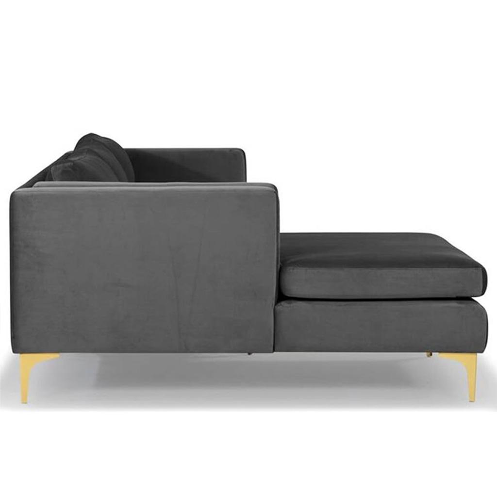 Brezza Sectional Fabric Sofa - Dark Grey