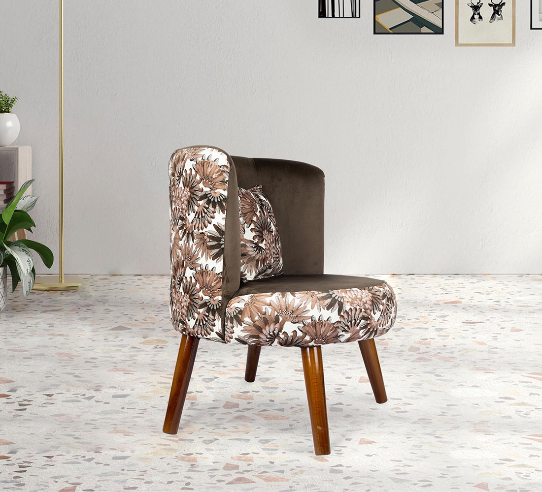 Easy Lounge Chair with Cushion in Brown Color