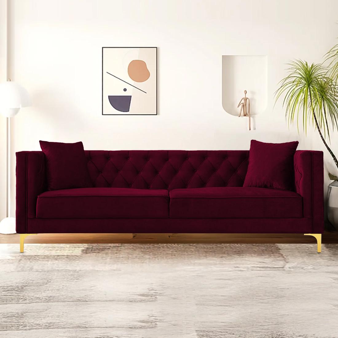 Haruko Fabric Sofa - Maroon