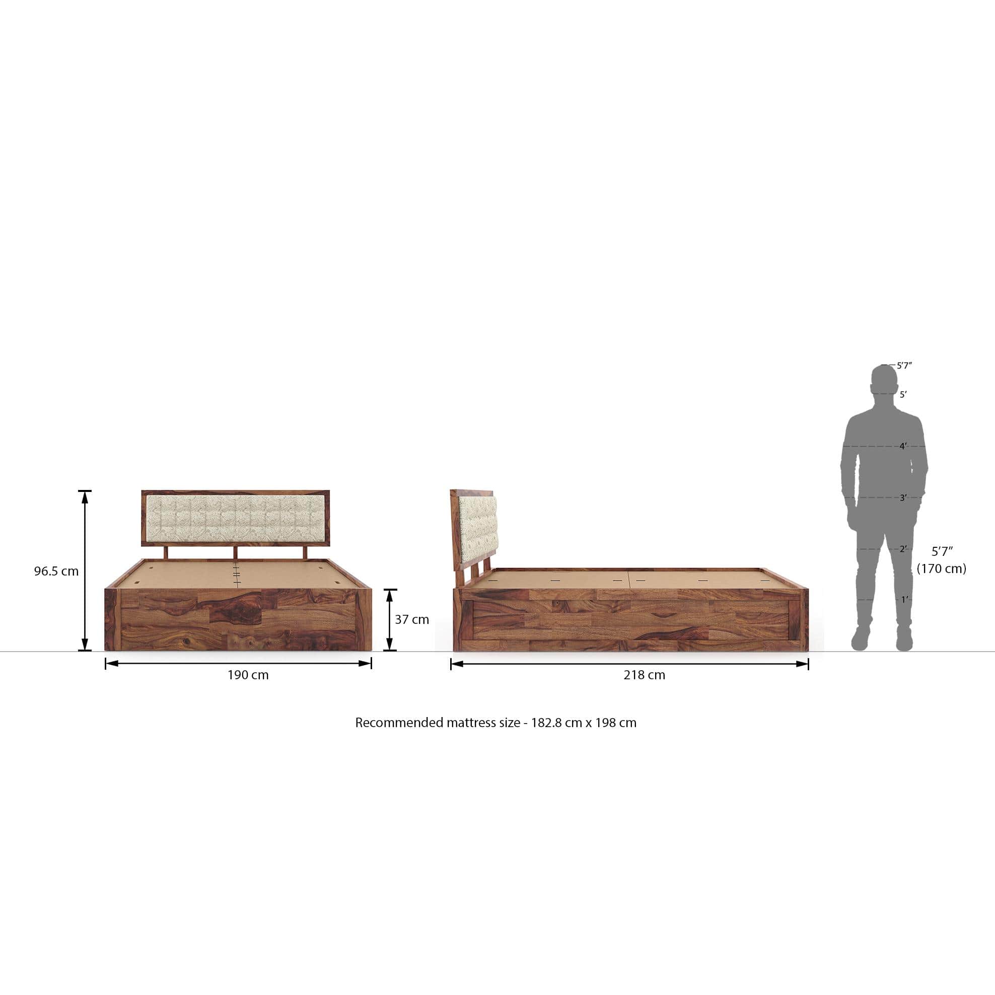 Florence Storage Bed (Solid Wood)
