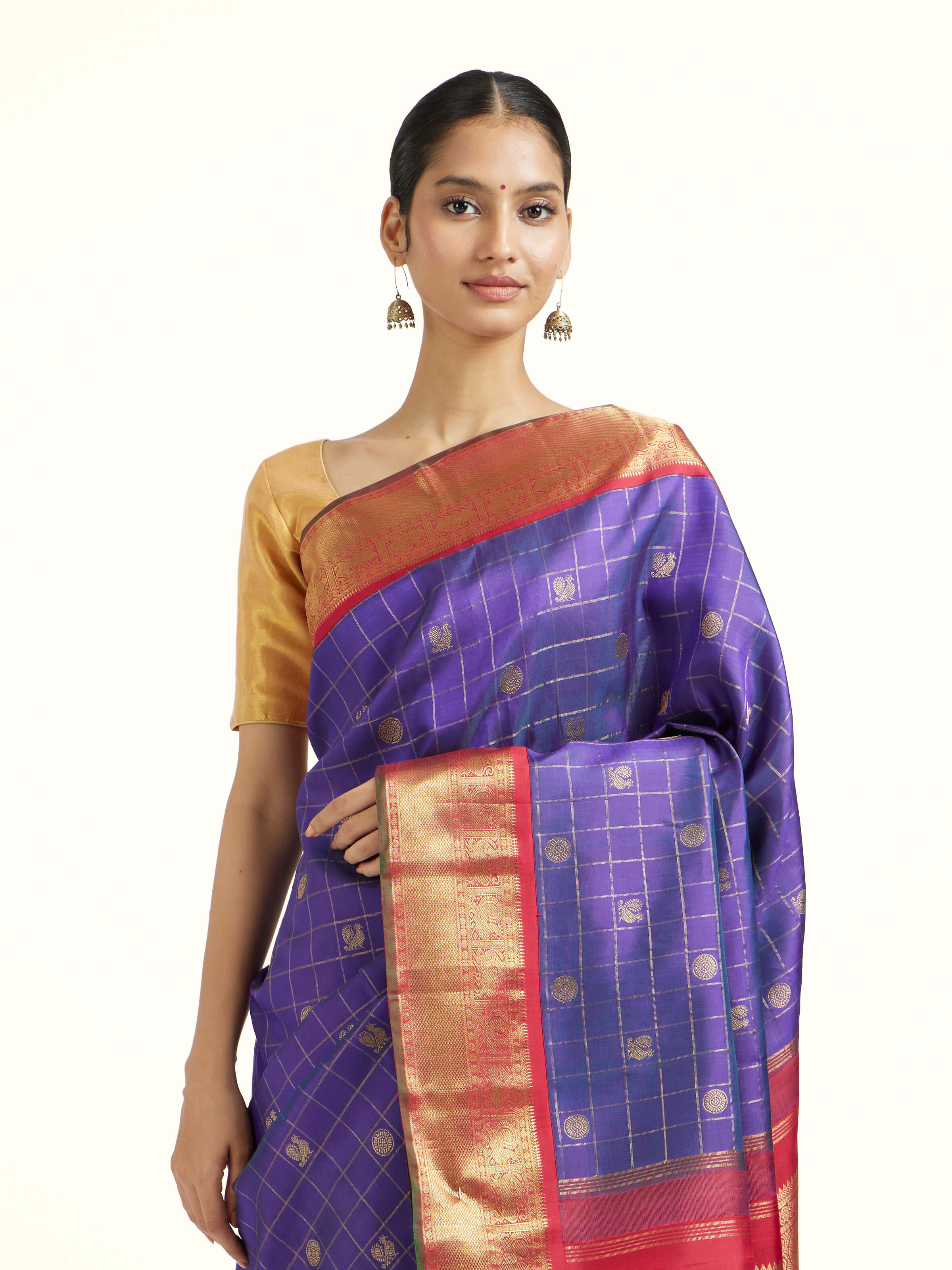Blue Silk Kancheepuram Handloom Real Zari Saree