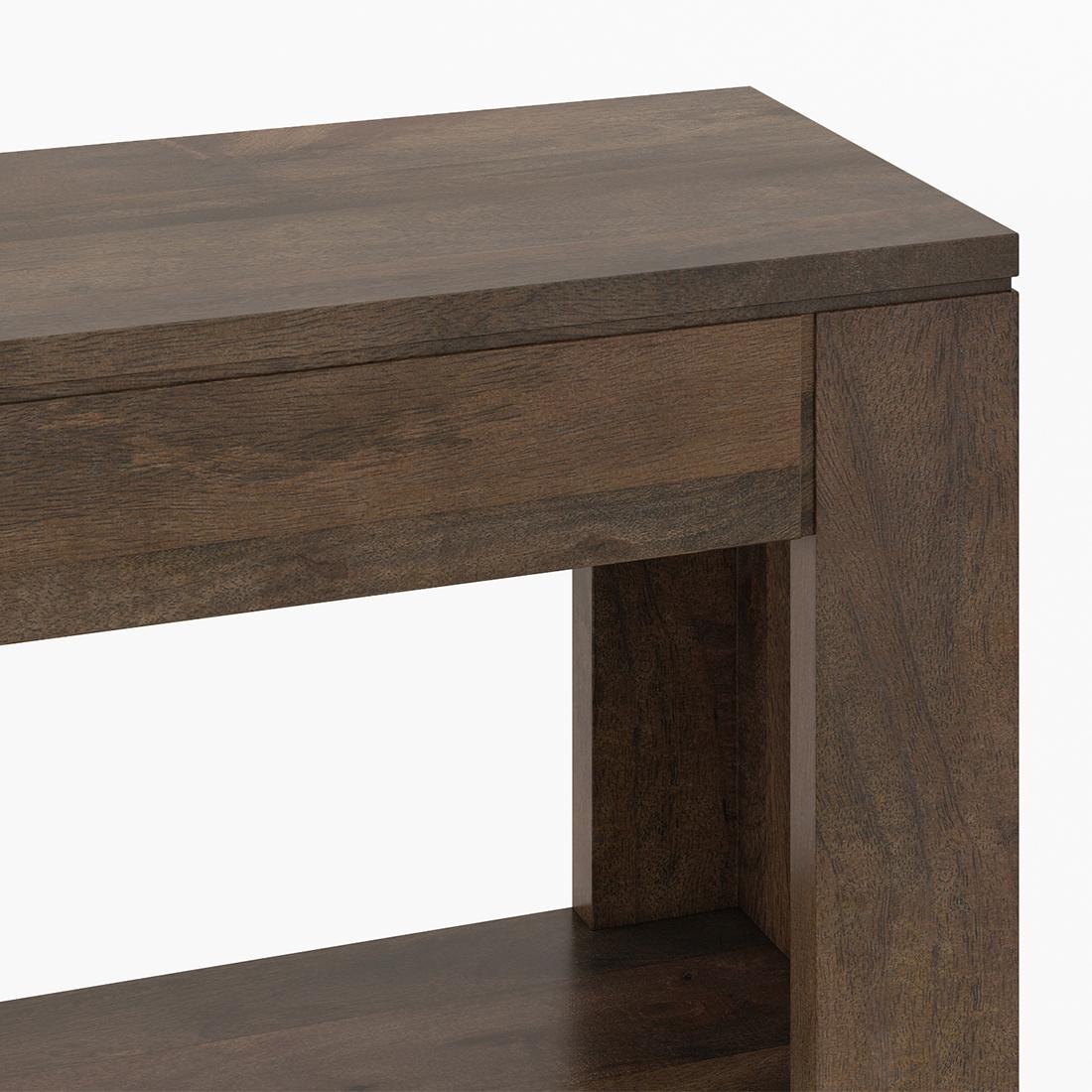 Epsilon Solid Wood Console Table In Danish Walnut Finish