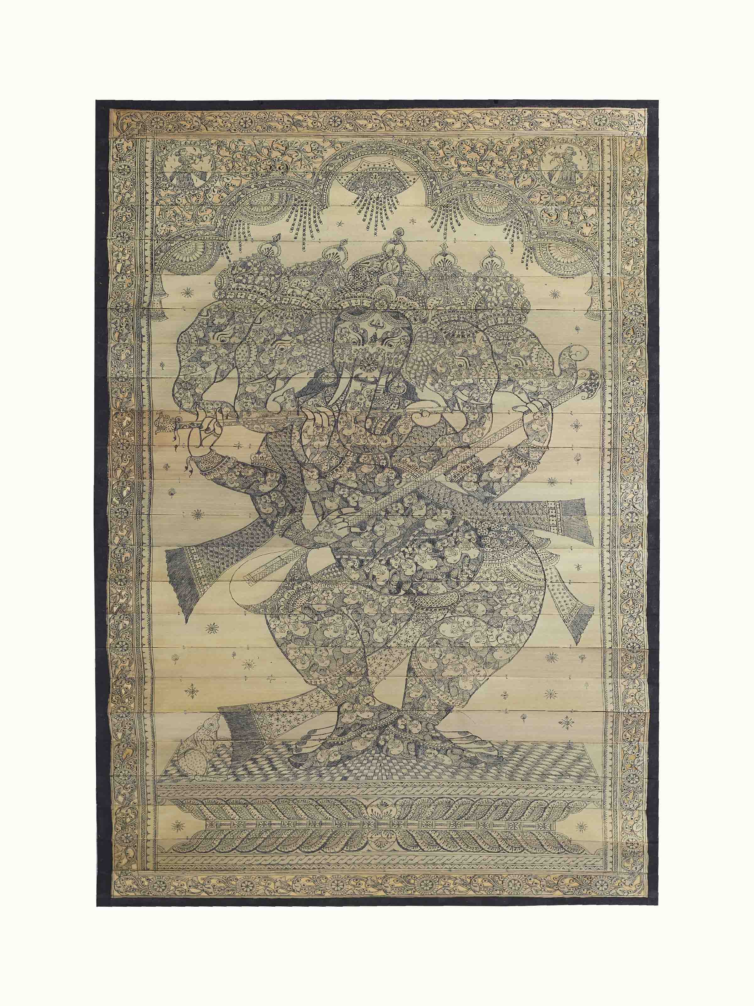 Panchamukhi Ganesha Palm Leaf Engraving
