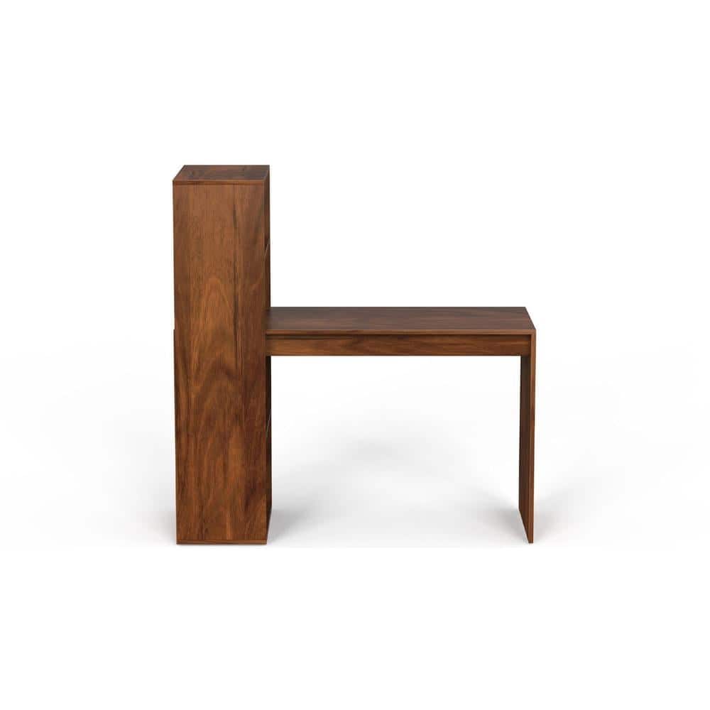 Radisso Engineered Wood Study and Computer Laptop Table for Home or Office, WFH Desk, with Storage Shelves for Books and Décor Display for Adults Kids Students (Brown Maple)