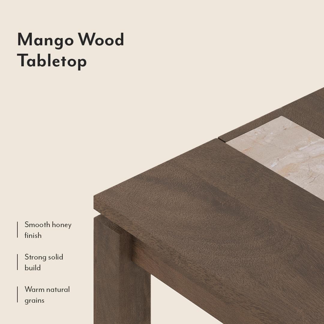 Atlas Crest Solid Wood 6 Seater Dining Table with Atlas Dining chairs Set