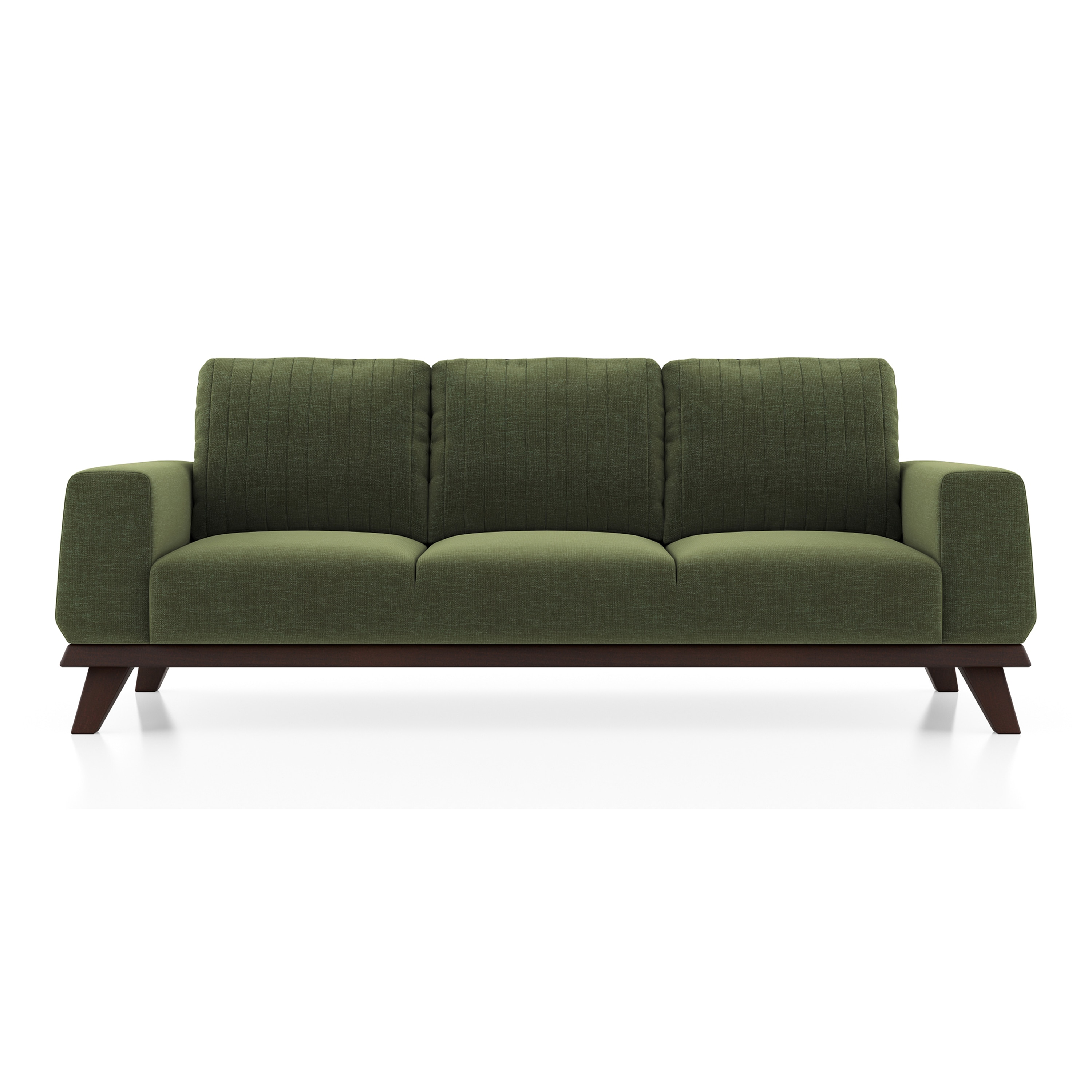 Granada Essential 3 Seater Fabric Sofa In Moss Green