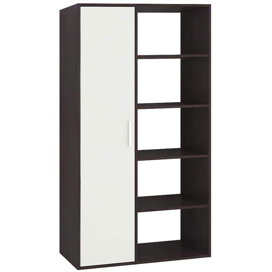 Nikola Large Crockery cum Bookshelf and Divider Unit in Antique Ebony Ivory Colour