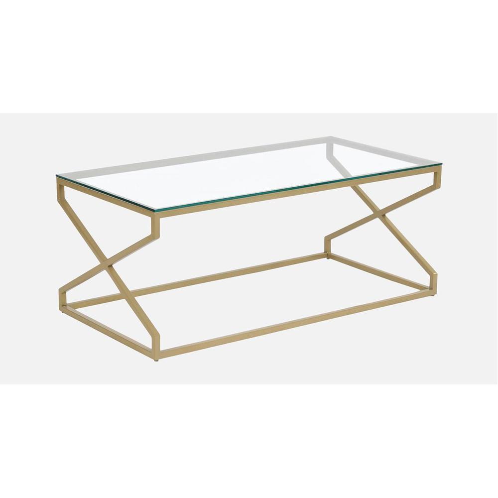 Melbourne Glass Coffee Table In Gold Finish