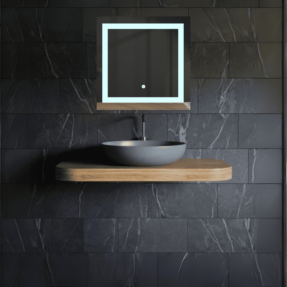 Square LED Mirror  Illuminated  Mirror with Light Border