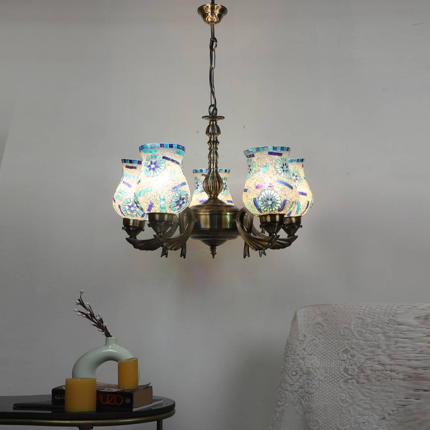 Devansh Metal Electric Wall Light in White Colour with White Shade Count of 1 Light
