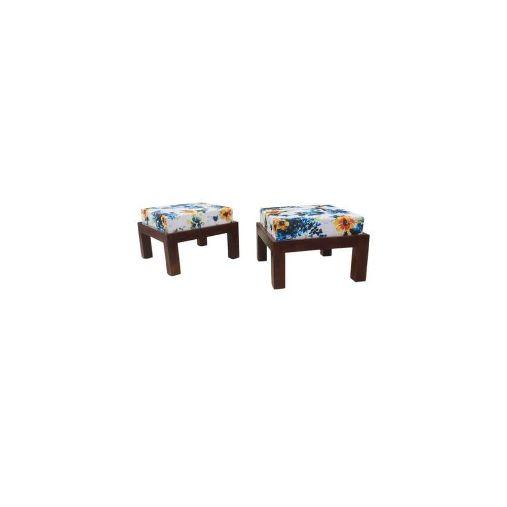 Heonar solid wood  ottoman in  provincial teak finish
