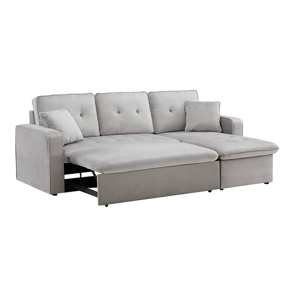 Drake Solid Wood Sofa cum Bed in Grey