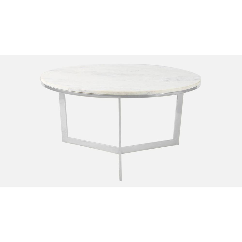 Hammond Marble Coffee Table In Chrome Finish