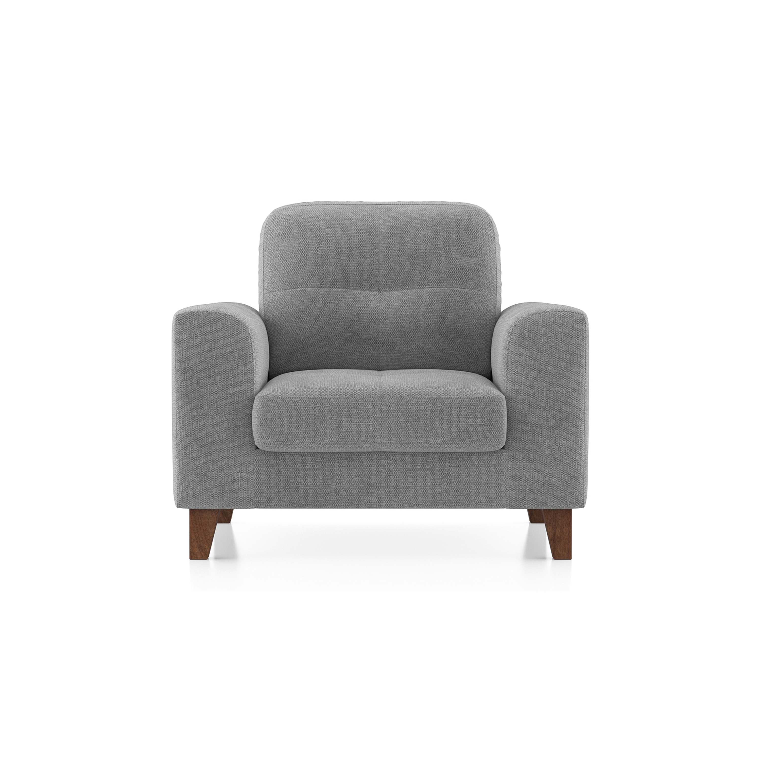 Verona Essential 1 Seater Fabric Sofa In Granite Weave Colour - Urban Ladder