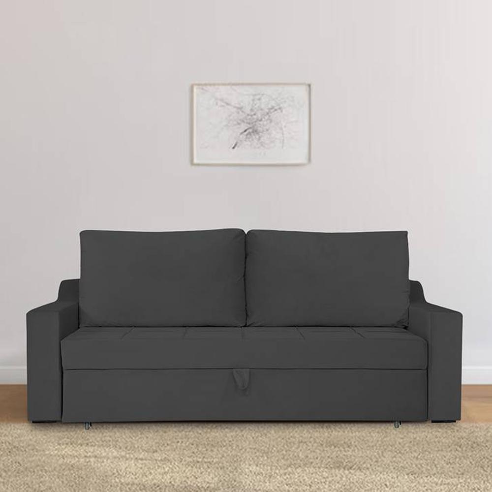 Step 3 Seater Pull Out Sofa cum Bed  in Black Colour