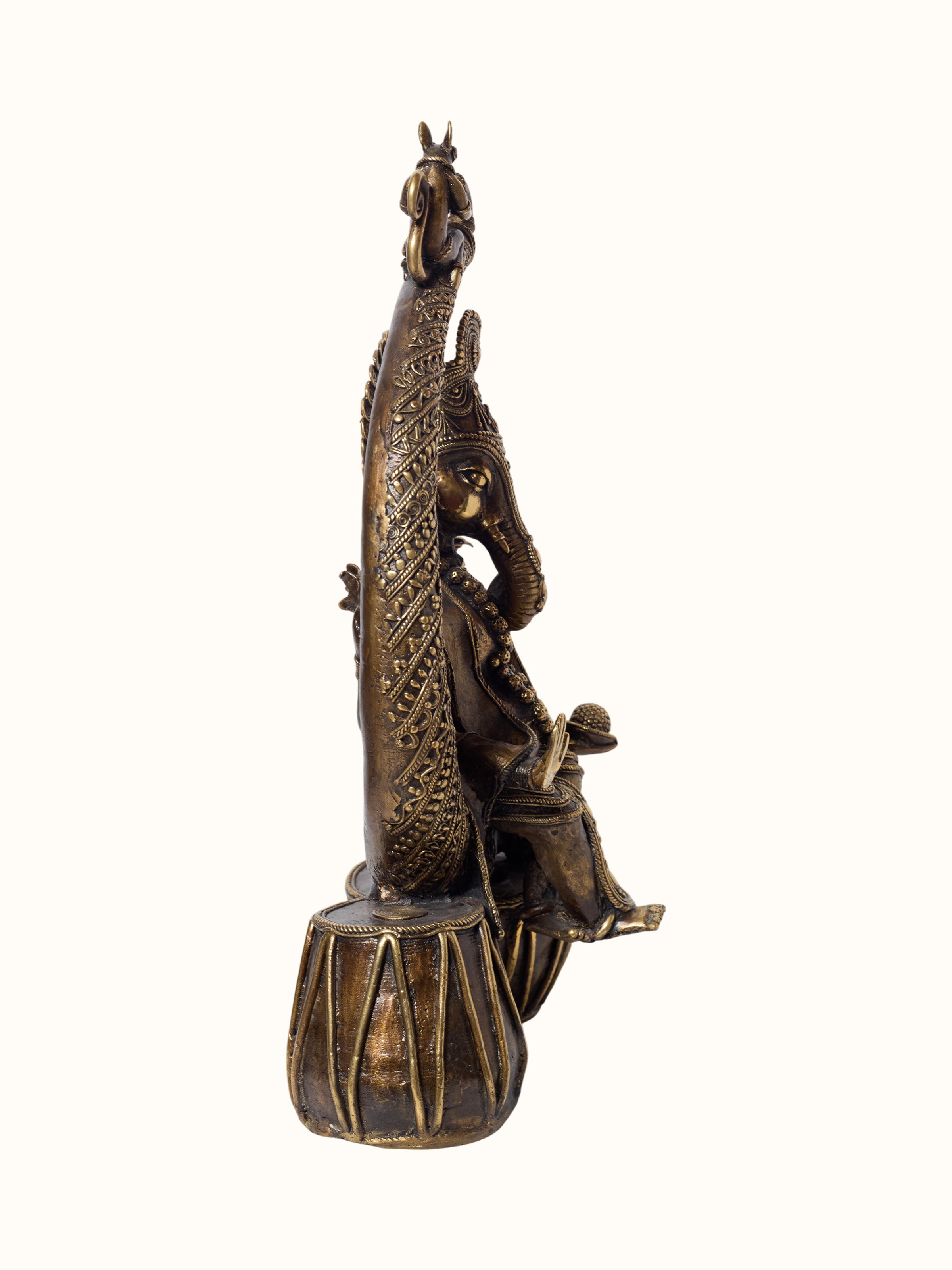 Dhokra Ganesha Tabla Brass Idol