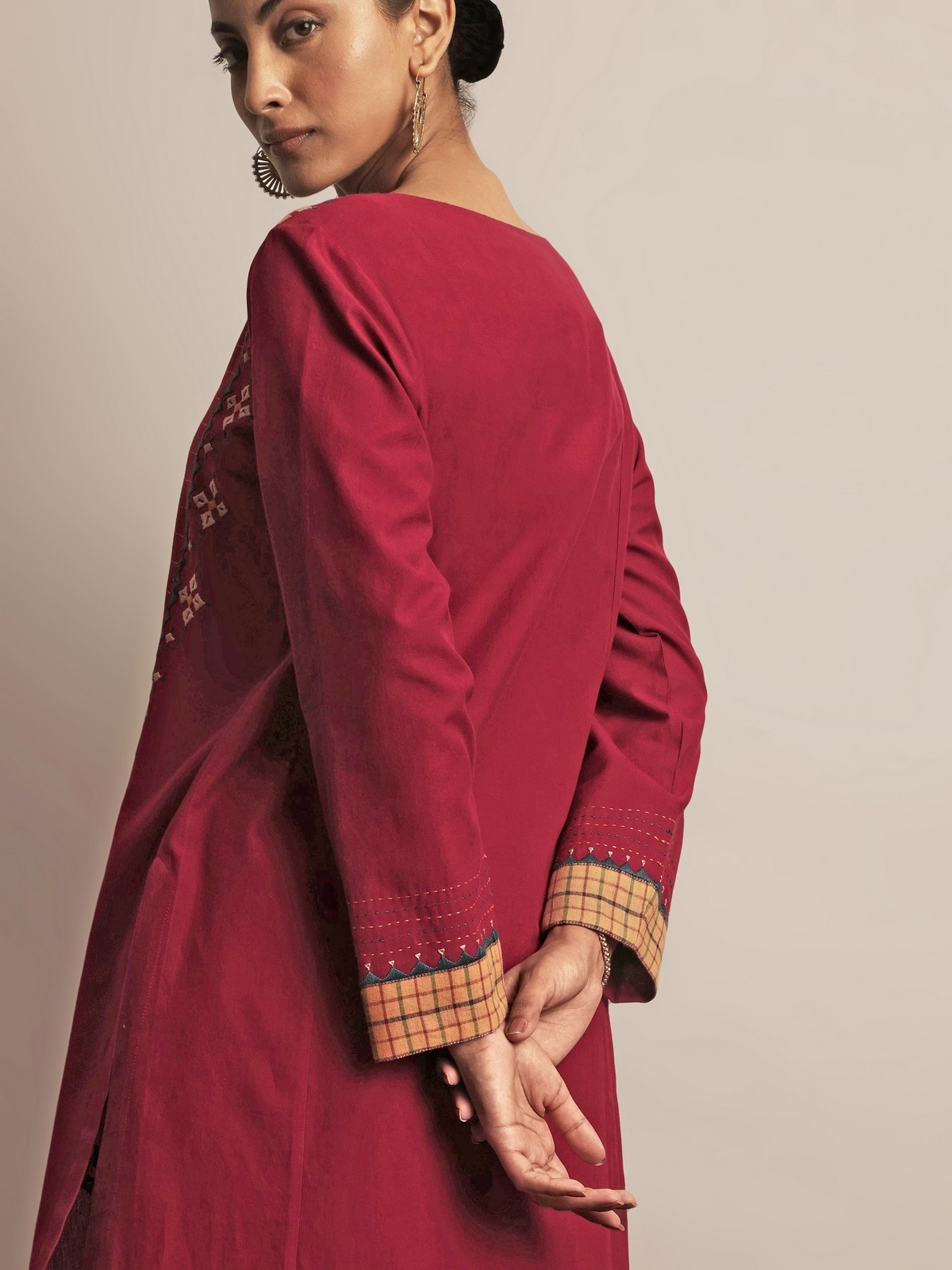 Another angle showcasing the embroidery and texture.