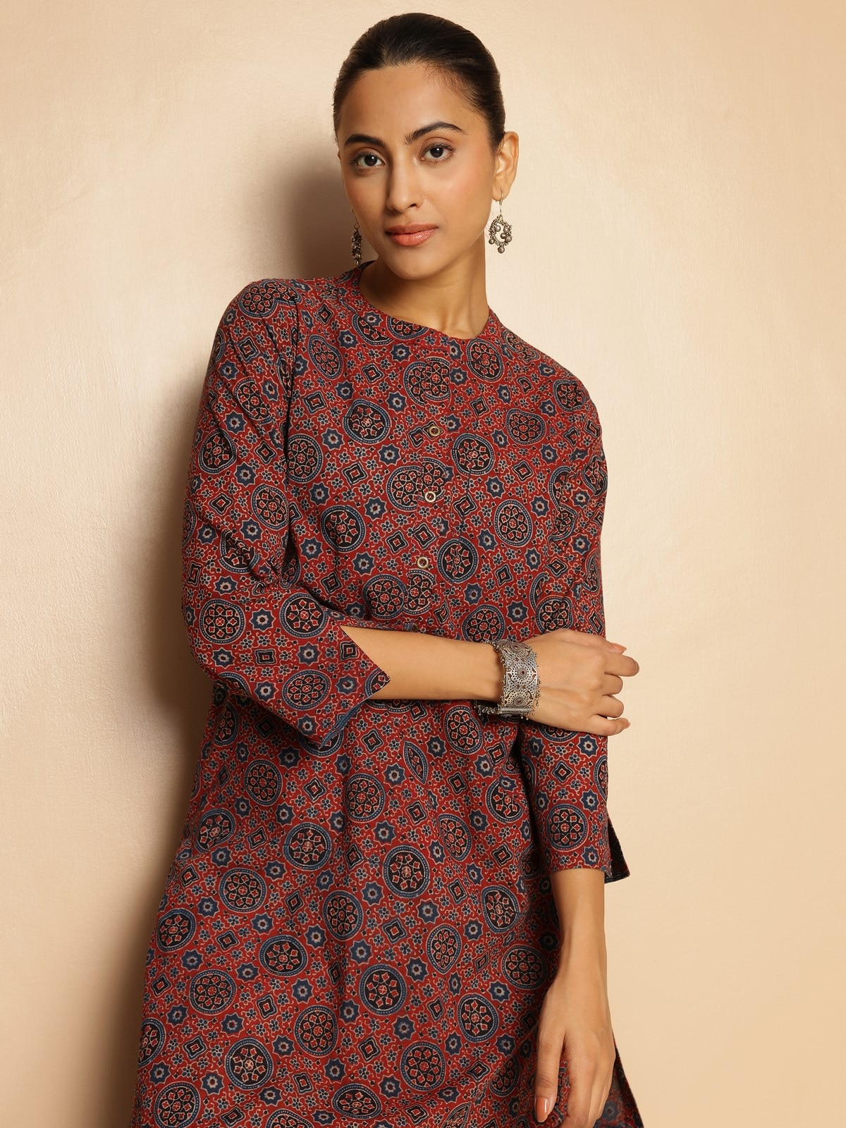 Another angle highlighting the beautiful, hand-printed designs.