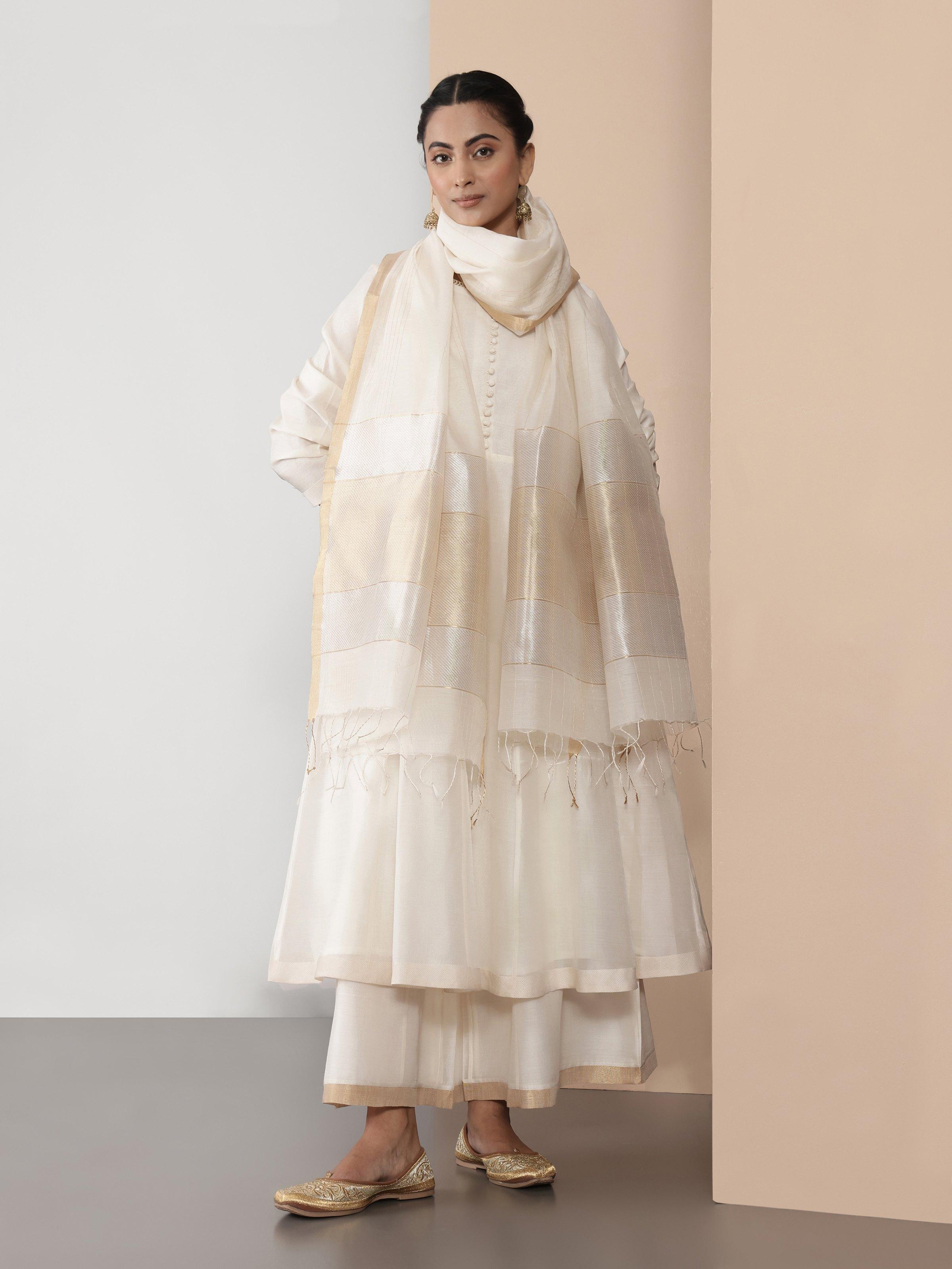 Lifestyle image showing flowy fit and light festive appeal.