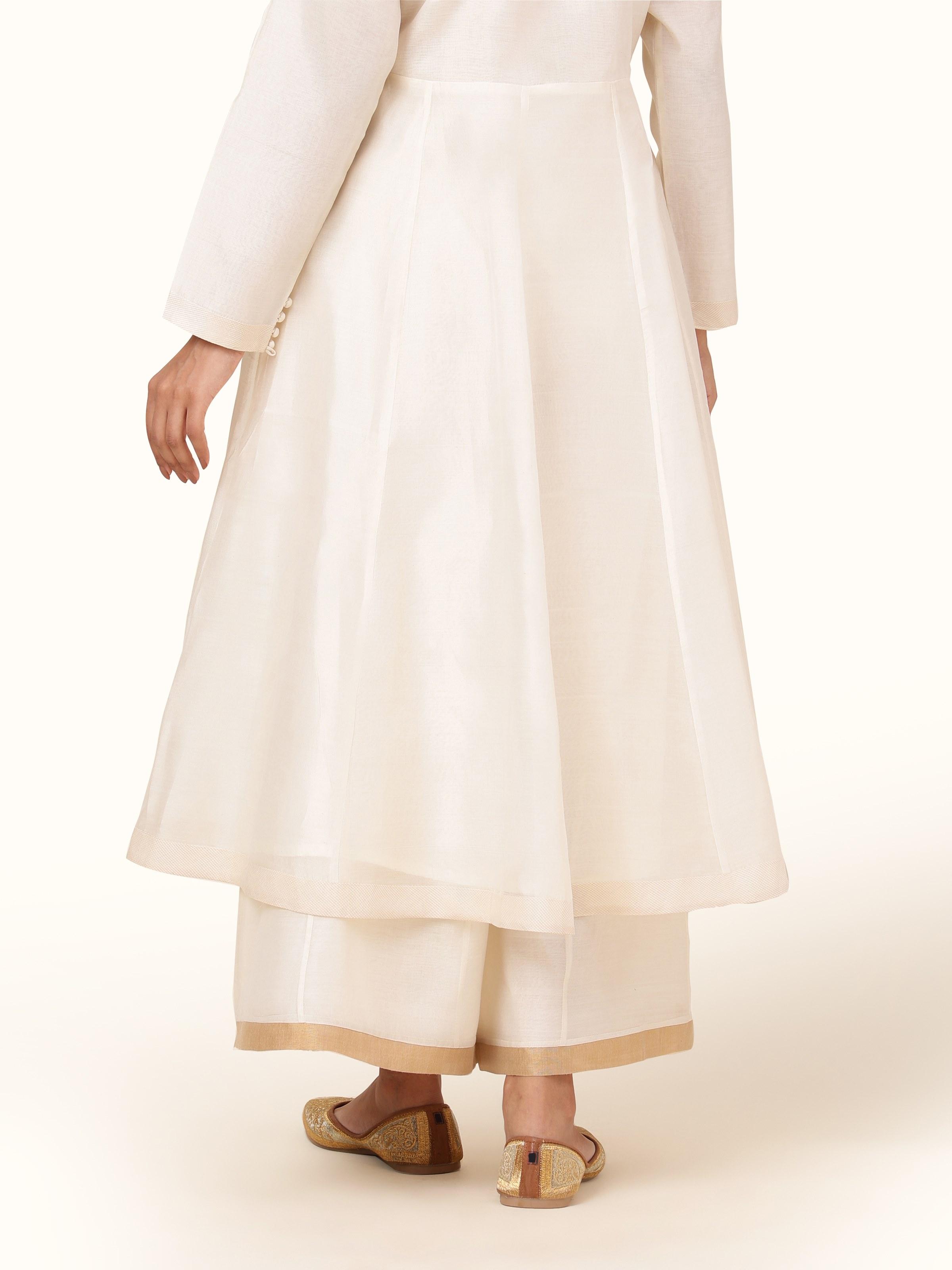 Back view of sharara set with focus on minimal styling and clean silhouette