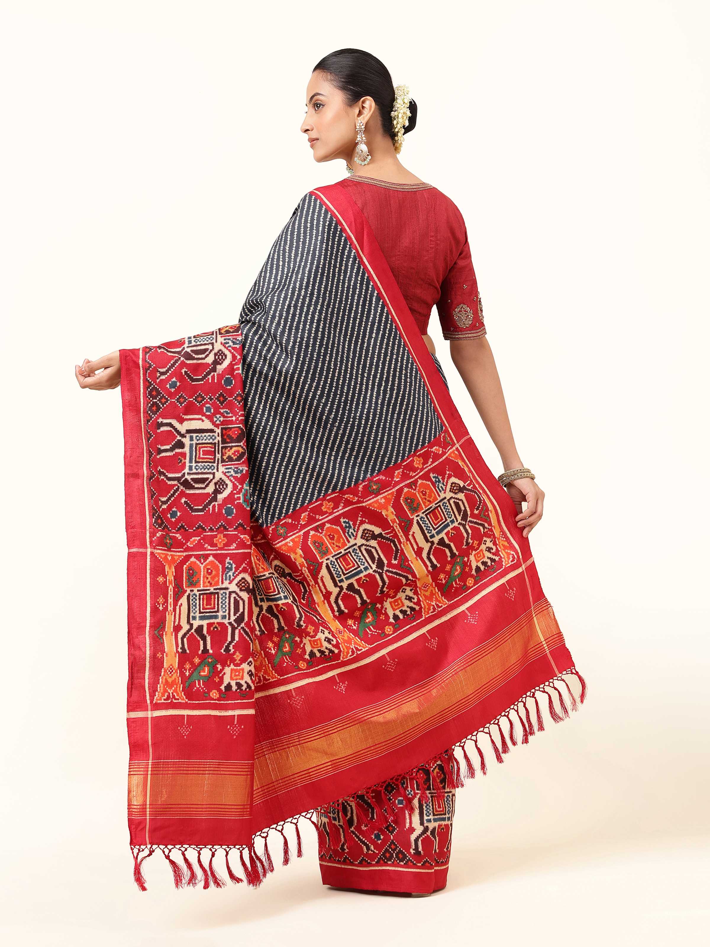 Blue Mulberry Silk Patan Patola Saree