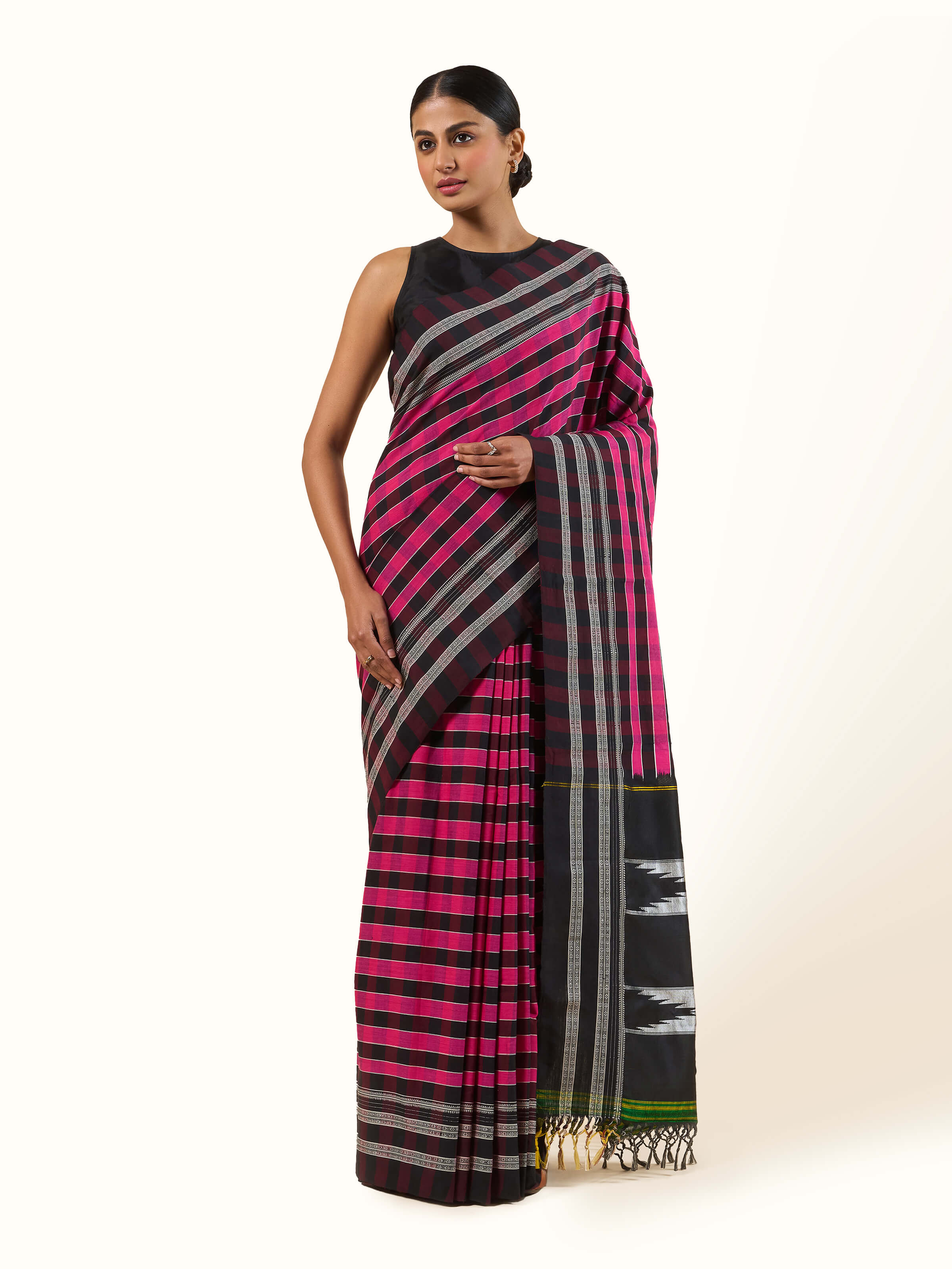 Pink Cotton Silk Ilkal Saree