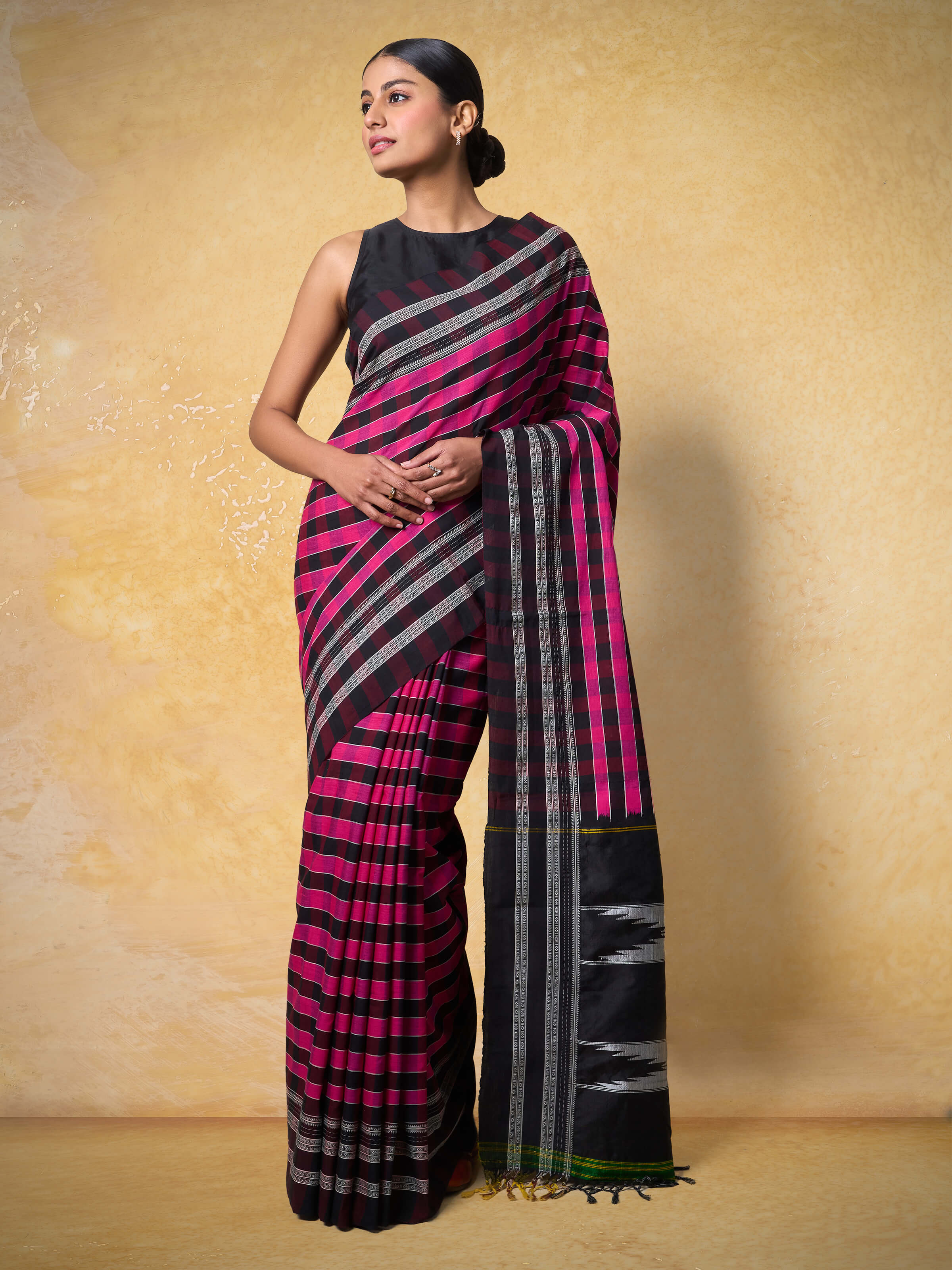 Pink Cotton Silk Ilkal Saree