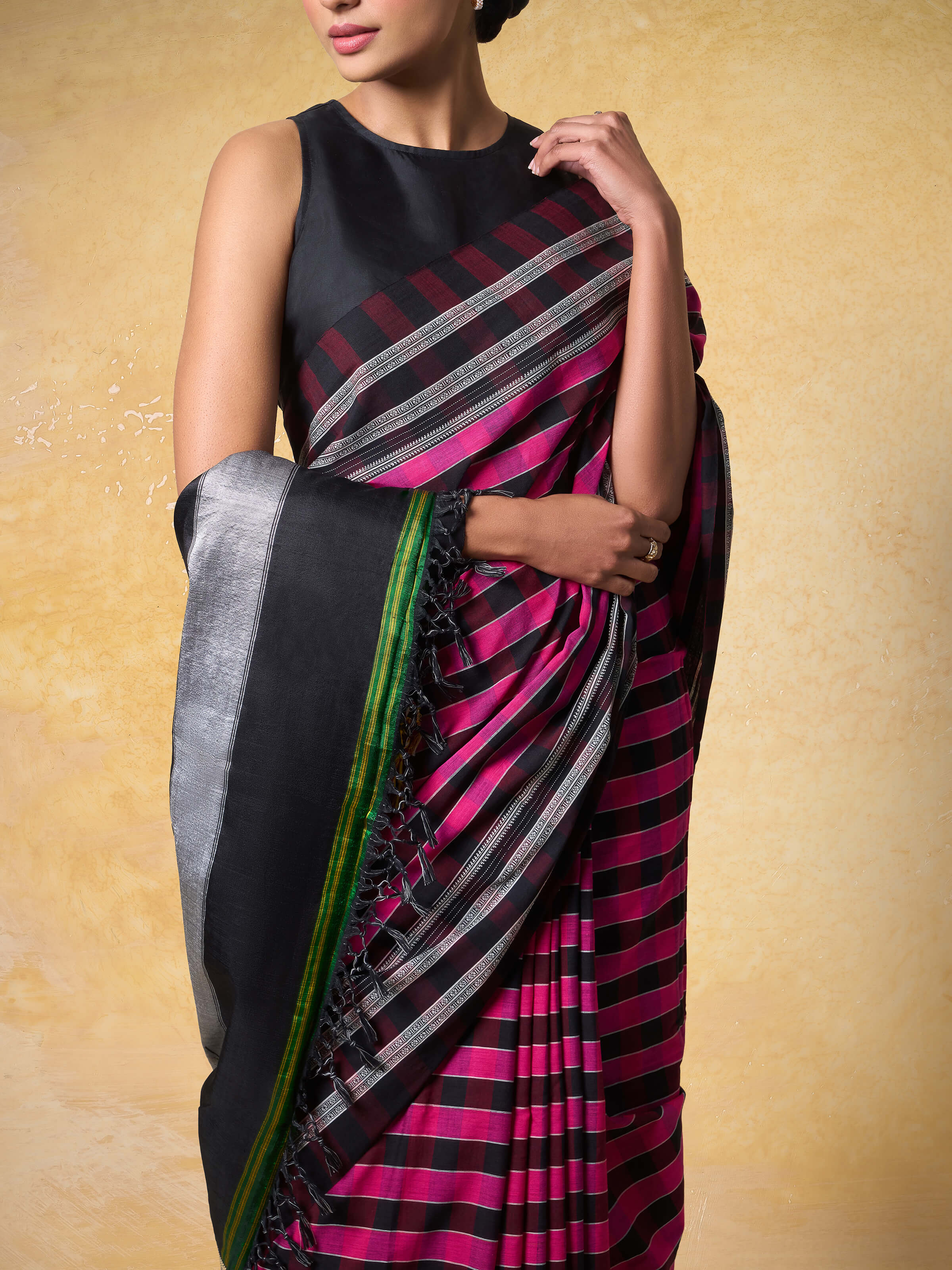Pink Cotton Silk Ilkal Saree